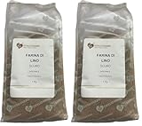 BONGIOVANNI FARINE E BONTA' NATURALI Farine de lin foncée 1Kg BIO 1.00 kg (Lot de 2)