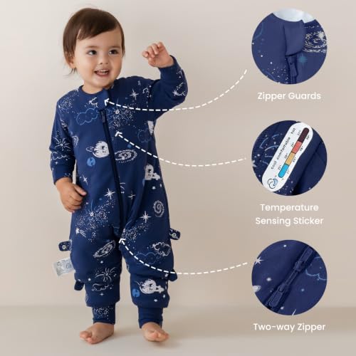 Image of kaiya baby Organic Cotton Sleep Sack with Feet,1.0 TOG Sleep Bag,3-4T