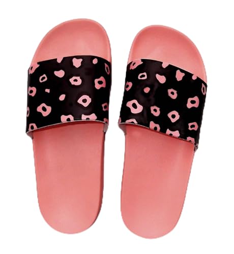 Coral Leopard Print Slide Sandals[ 9/9.5 ]