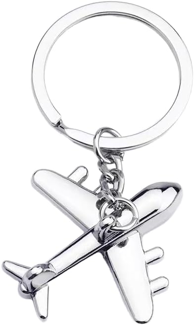 10 Pack Fighter Jet Keychains – Silver Zinc Alloy Airplane Key Rings for Military Fans, Aviation Gifts, Air Force Memorabilia, Pilot Party Favors