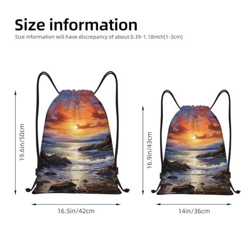 Ireland Sunset Seascape Print Drawstring Bags, Backpack Bag For Shopping, Sport, Yoga, Travel,Gym, Swimming, Beach4
