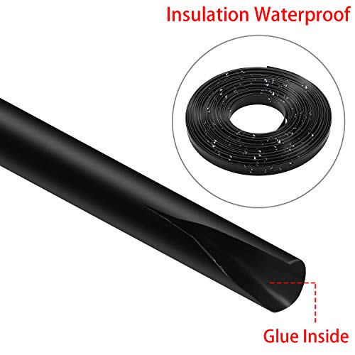 Thanksky 3/8 inch Large Heat Shrink Tubing Roll,4FT 3:1 Adhesive Glue Lined Dual Wall Tube, Black Electrical Shrink Wrap Tubing (4Ft, 3/8\" Diameter) - Thumbnail 7
