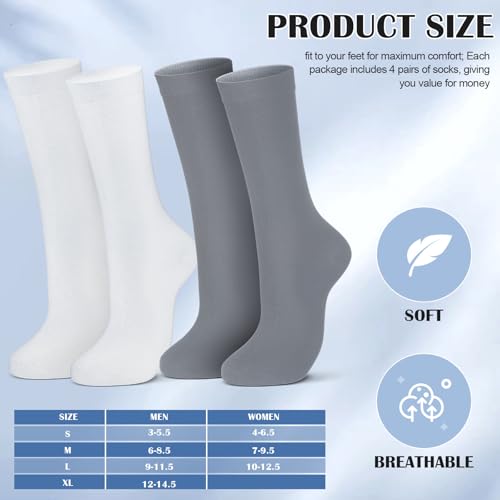 Image of 4 Pairs Silk Liner Socks Ultra-lightweight Hiking Liners Calf Sweat Absorption Socks for Adult