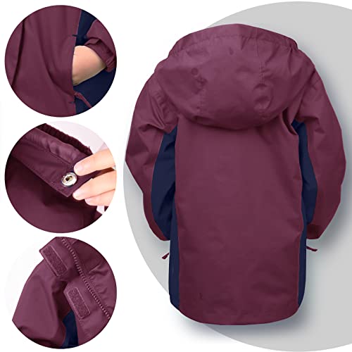 YINGJIELIDE Boys Girls Rain Jacket,Kids Lightweight Waterproof Hooded Raincoats Windbreakers,Outdoor Hiking Coat - Image 6