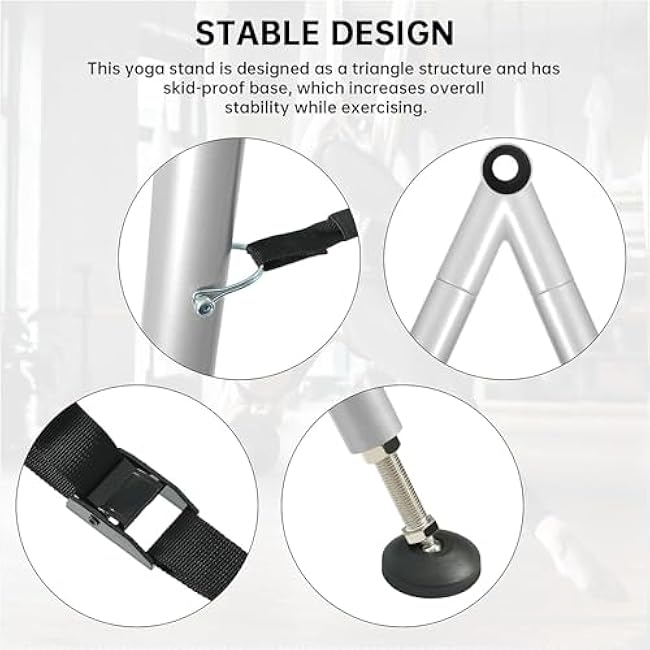 HECASA 9.6FT Adjustable Height Yoga Frame & Yoga Hammock, Professtional Yoga Swing Stand Comes with 236 Inch Aerial Silk, Supports Up to 550lbs, Suitable for Both Indoor and Outdoor Yoga Exercise