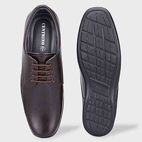 Image of Centrino Mens Formal Shoes |Elegant Lace Up Derby for Business & Casual Wear | Premium Craftsmanship for a Stylish & Sophisticated Look | Cushioned Insole for All-Day Comfort & Support (6047)