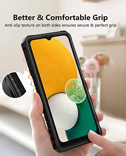 Wtyoo For Samsung Galaxy A13 5G Case: Military Grade Protective Rugged Tpu Bumper Drop Proof Durable Armor Design Heavy Duty Shockproof Tough Matte Textured Phone Cover With Kickstand - Black #TOP5