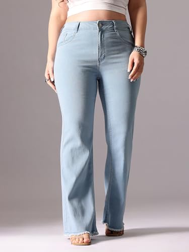 Image of Miss Chase A+ Women's High Rise Regular Stretchable Denim Bootcut Shaping Jeans