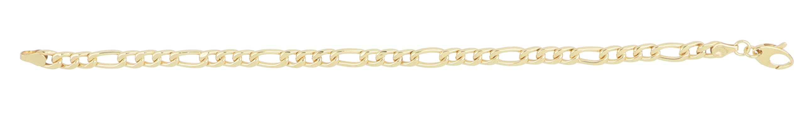 DelPia, Bracciale Unisex Tecnica Brevettata 2begold in Oro 18kt e Anima Argento Sterling 925 Modello Figaro (20,5cm)
