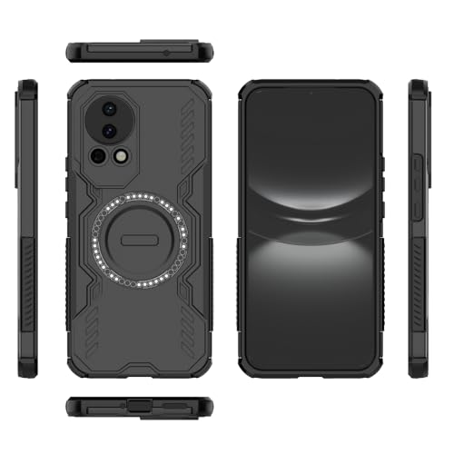Elubugod Compatible with Huawei Nova 13 Case Cover,Compatible with MagSafe,Compatible with Huawei Nova 12 ADA-AL10U BLK-AL80 Dissipation Cool Anti-Fall Mobile Phone Cases Black
