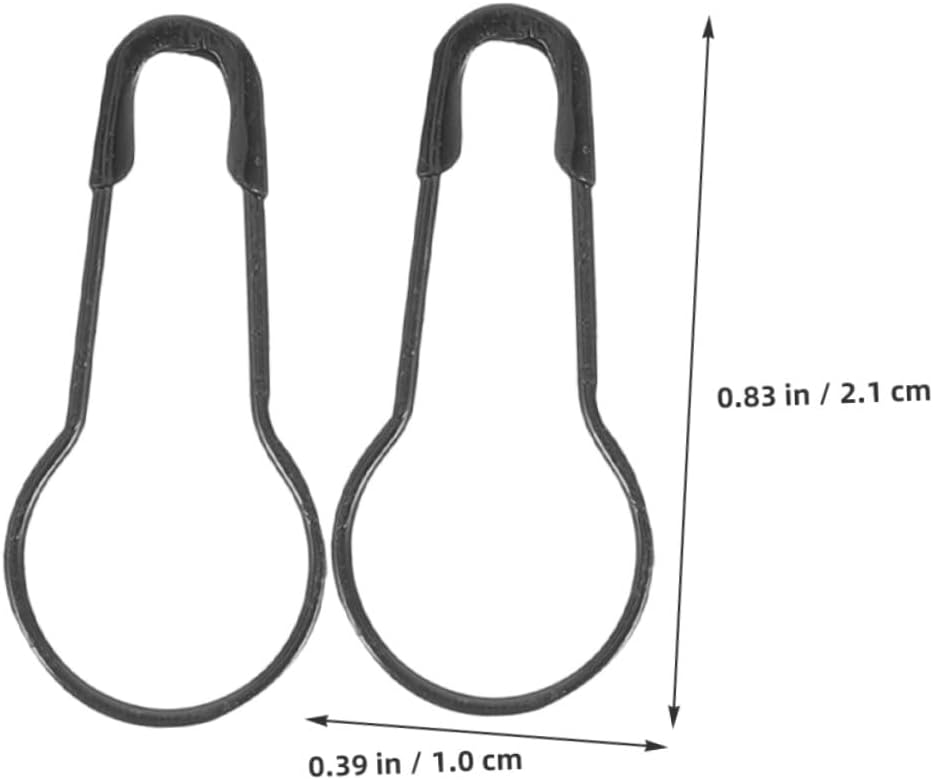 SEWACC 100pcs Metal Gourd Safety Pins Black Mini Clothing Tag Pins for Sewing Quilting Knitting DIY Crafts Accessories