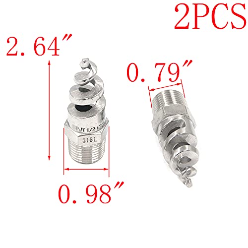 Image of MY MIRONEY 2PCS 1 /2 inch NPT Male Spiral Cone Atomization Nozzle | Metal Industrial Dust Remove Nozzle Spray for garden