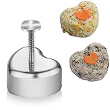 EnMart Stainless Sushi Onigiri Mould, Onigiri Form, Sushi Herz Form Reis Ball Maker, Klassischer Kinder Mittagessen Bento, Sushi Maker Sushi Form Sushi Zubehör für Küche DIY Kochen (Silber)