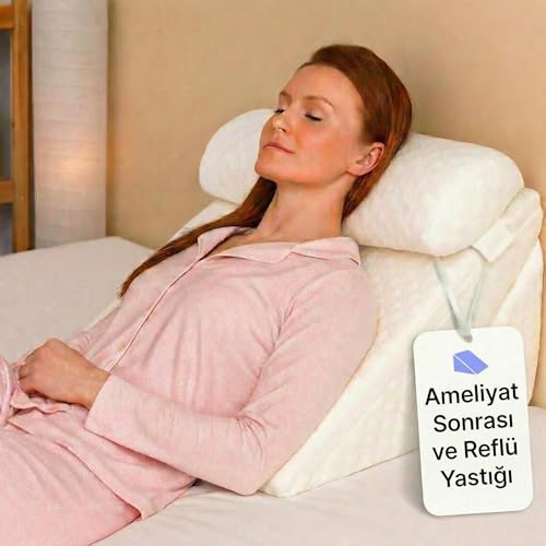Viscoelastik reflü yastığı, ameliyat sonrası uyku ve dinlenme için 7s'i 1 Arada üçgen yastık takozu, hafızalı köpük, yıkanabilir kılıf