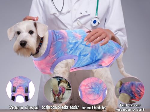Image of Dog Surgical Recovery Suit, After Spay Abdominal Wounds Post Surgical Suit for Dogs Female Male Dog Onesies, Anti Licking Breathable Dog Shirt