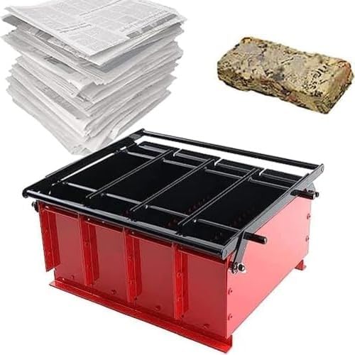 Briqueta de papel para hacer briquetas, máquina de acero ecológica para reciclar papel residual en combustible de chimenea, fácil operación manual, duradera y ahorra espacio, prensa aglutinante de