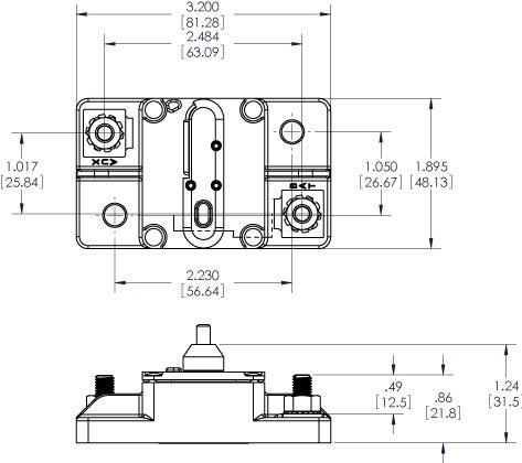 Blue Sea Systems 7187 285 Series Thermal Circuit Breakers, Surface Mount, 48V DC, 100A by Blue Sea Systems - Image 2