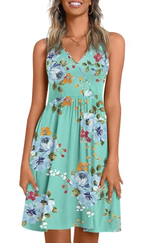 Image of CATHY 2026 Womens Casual Dress Summer Sleeveless Dresses V Neck Wrap Sexy Sundress with Pockets S-2XL
