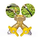 homenote 3/4'' to 1/4'' Garden Hose Splitter Connector, 2 Way Y Drip Tubing Irrigation Adapter for...