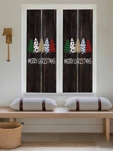 Película decorativa para ventana con diseño de árbol navideño miniatura 4