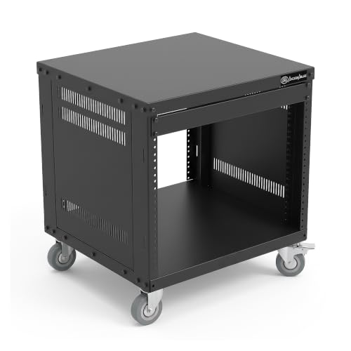 AxcessAbles RK 8U Rolling Equipment Rack with Lock