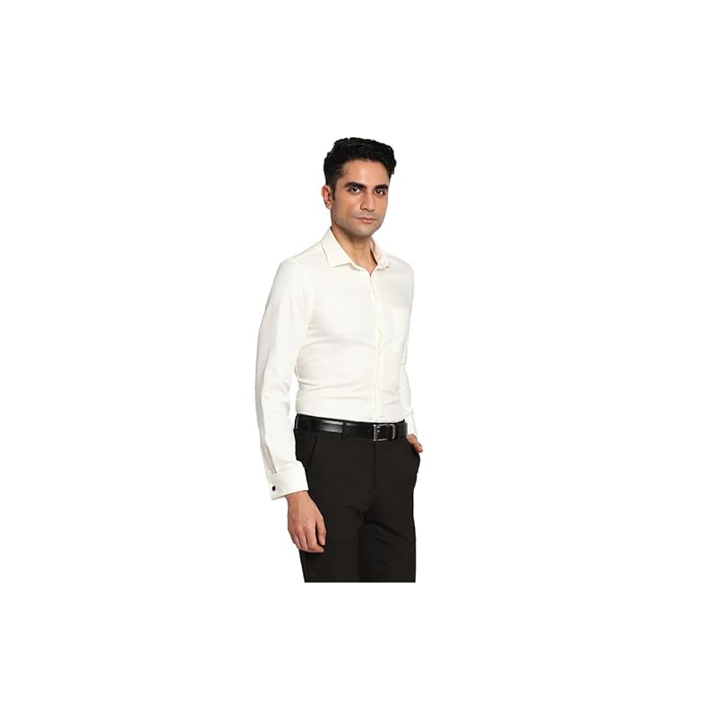 Turtle Men Cotton White Slim Fit Solid Formal Shirts - Image 4