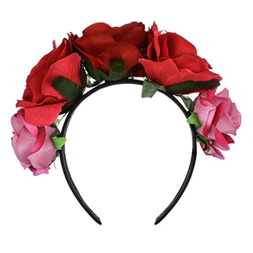 Accesyes B07FKYM5GL Mexican Flower Crown Day Of Dead Hawaiian Boho Headband thumb #2