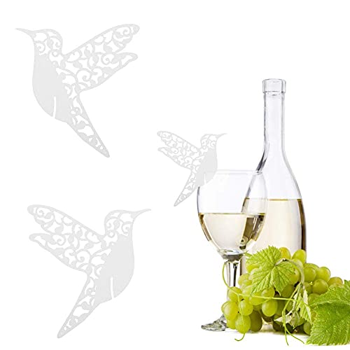 Atyhao Cartes de Place de nom de Mariage, 50pcs Petite Forme d'oiseau Cartes de Place de nom Creuses de Mariage pour la décoration de Table en Verre de...