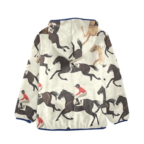 Horse Riding Girls Fleece Jacket Girls Fall Jacket Girls Zip Up Hoodie Girls Sherpa Jacket 2-10T2