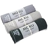MOKU フェイスタオル Mサイズ 今治産 今治製 速乾 3枚 スポーツタオル ガーゼタオル 33×100cm 吸収 軽量 日本製 国産 マフラータオル ハンドタオル 汗拭き 子供 大人 男性 女性 プレゼント 母の日 父の日 敬老の日 (E.モノトーンセット, 3枚セット)