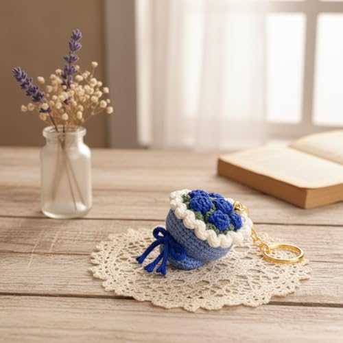 Image of Handmade Crochet Sunflower Keychain for Women & Girls, Cute Yellow Flower Key Ring Charm, Soft Yarn Knitted Gift, Bag Charm, Car Key Holder, Aesthetic Handmade Floral Accessory