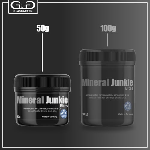 GlasGarten Mineral Junkie Bites | 50g – Premium Mineralfutter für Garnelen & Schnecken, Ergänzungsfutter/Aufzuchtfutter mit Mineralstoffen, Soft Bites