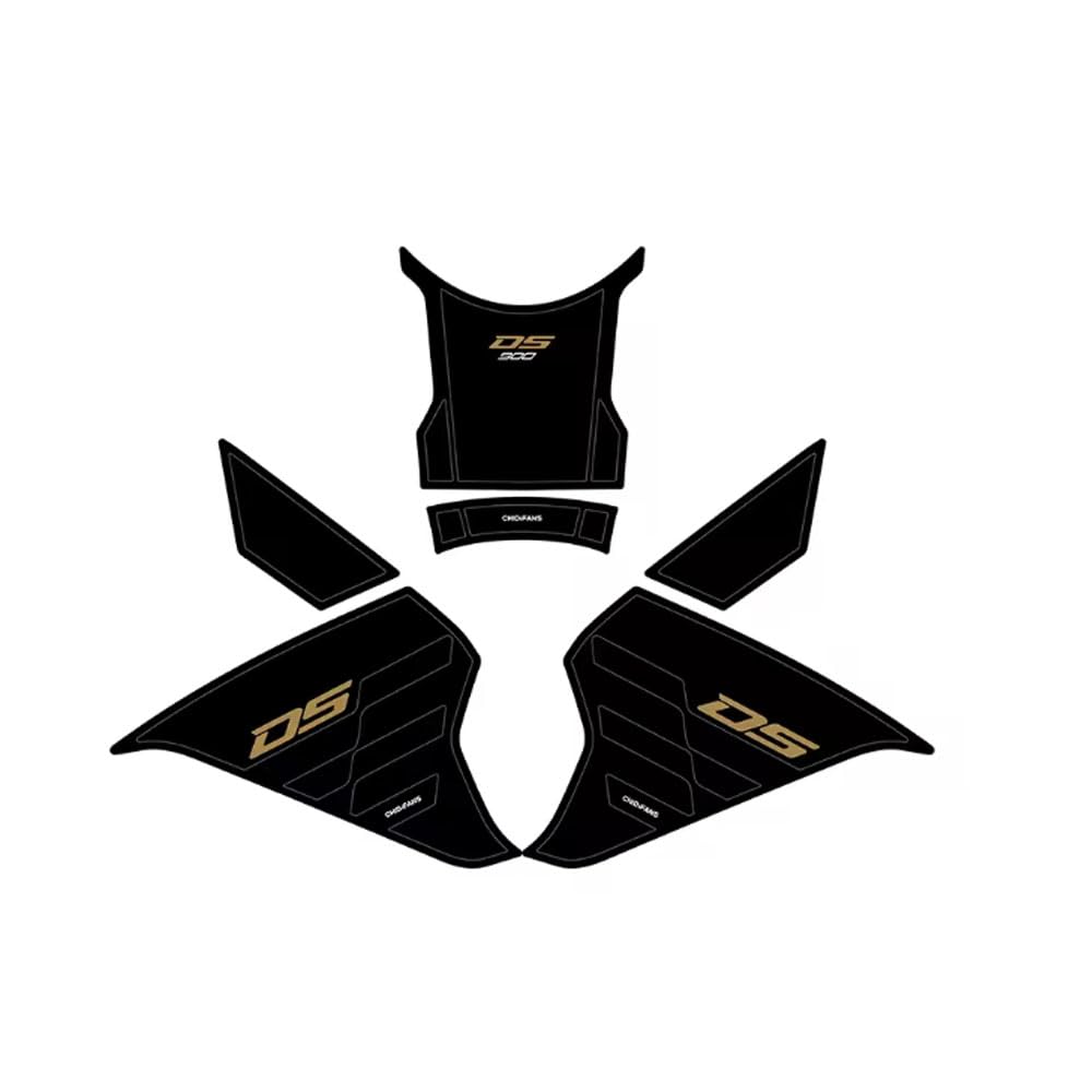 Accessoires pour moto Protection latérale antidérapante et imperméable pour réservoir Autocollant en caoutchouc 3CM pour Voge 900DSX 900 DSX 2024 2023 (Jaune)