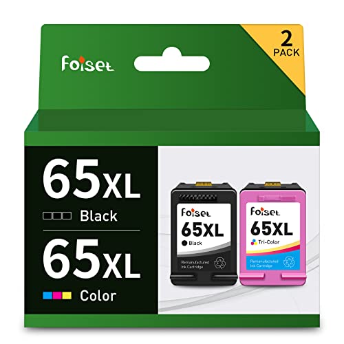 Foiset Remanufactured For Hp 65 Ink Cartridges Black Color Combo Pack Replacement For Envy 5055 5052 5058 Deskjet 3755 2655 3720 3722 3723 3752 3758 2652 2624 High Yield #TOP6