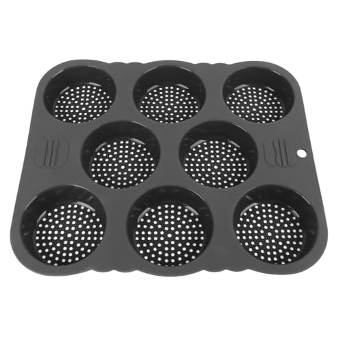 Molde Silicona Panecillos Hamburguesa 8 Rejillas Antiadherente Aro Calentamiento Distribución Uniforme Resistente 500 F Apto Horno Microondas Lavavajillas Pan Francés Hornear Casa