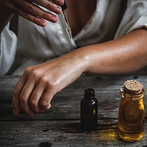 TUAKIMCE 30ml Amber Dropper Bottle, Pack of 12 Amber Brown Glass Dropper Bottles with Dropper Pipettes, Small Sample Glass Bottles Refillable for Essential oil Diffuser, Beauty Oil Mix