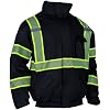 VENDACE Hi Vis Reflective Safety Winter Jackets for Men Polar Fleece Lining ANSI Class 1 High Visibility Jacket BlackBlack,L