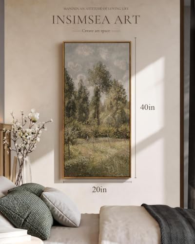 InSimSea Extra Large Framed Vertical Wall Art,Poplar Forest Decor,20x40inch — view 2
