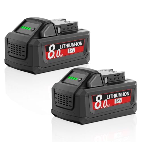 JUNWOOD 2Pack 8.0Ah Replacement for Milwaukee m18 Battery Lithium Compatible with 18 Volt Milwaukee 18V Battery 48-11-1810 48-11-1820 48-11-1840 48-11-1850 48-11-1828 48-11-1860 Cordless Power Tools