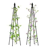 2 Packs Garden Trellis for Climbing Plants Outdoor, deaunbr Plant Support Tower Obelisk Trellis Gard