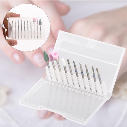 Abeillo Brocas para unhas, 10 peças de brocas para unhas, kit de manicure russo, broca de cutícula p