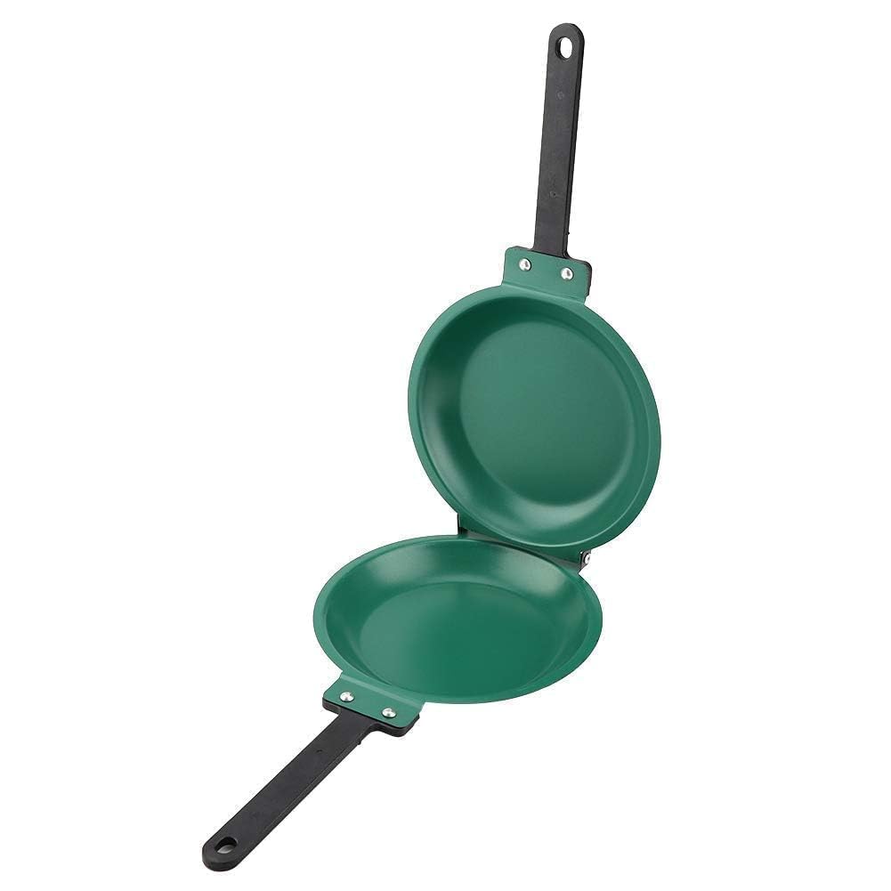 Agatige Padella doppia per frittata, Padella doppio grill rotonda effetto fornetto, Rivestimento in ceramica antiaderente a doppia faccia Padella antiaderente Pancake Maker