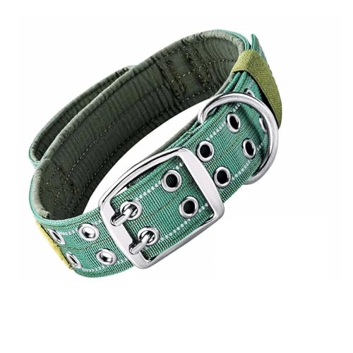Collier tactique pour chien robuste taille M vert avec poignée - 2