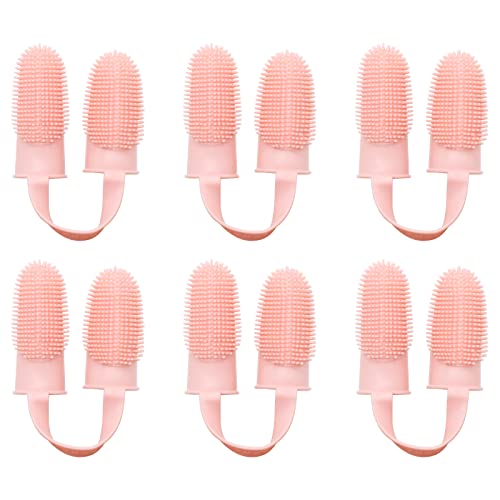 Image of Dog Toothbrush Kit, 6Pack Dog Finger Toothbrush for Dog Teeth Cleaning&Dog Dental Care, Cat Toothbrush Dog Tooth Brush Puppy Toothbrush Pet Toothbrush (Pink (6-Pack))