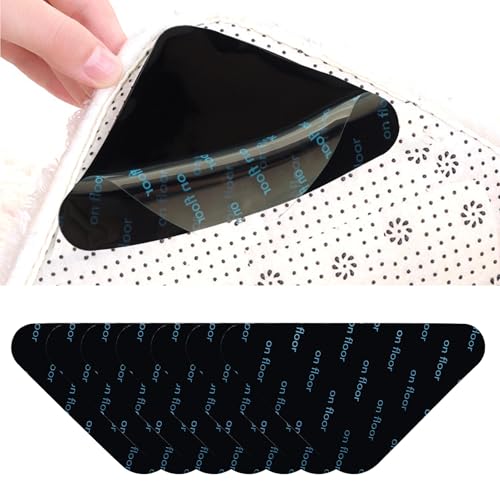 Teppich Antirutschunterlage, Selbstklebende Antirutschmatte für Teppich, Teppichstopper Antirutschmatte Klebeband, Wiederverwendbare Teppichunterlage für rutschfeste Bodenhaftung (8 Stück)