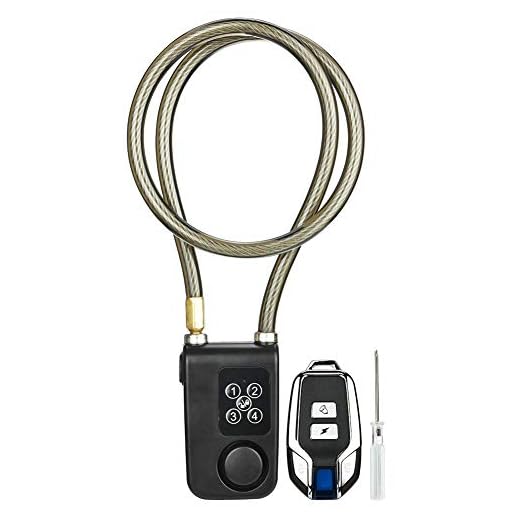 Zopsc Bicycle Wireless Lock with Alarm 115dB Electric Waterproof Bike Motorcycle Password Steel Remote Chain Lock, for Indoor/Outdoor