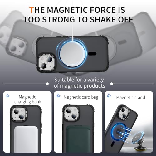 Coque iPhone 14 avec support compatible MagSafe protection antichute noir - 3