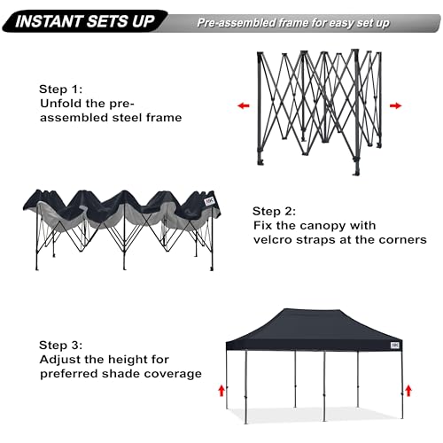 Image of ABCCANOPY Patio Pop Up Canopy Tent 8x16 Commercial-Series (Black)