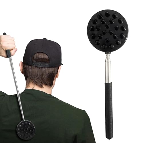 Telescopic Back Scratcher, Extendable Scratching Aid for Body with Comfort Grip, Stainless Steel Material Details with Ergonomic Design Function, Gadget for Senior and Adults