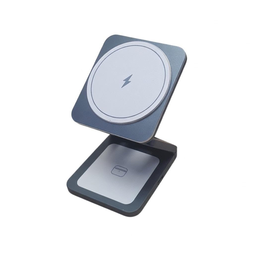 Caricabatterie wireless magnetico pieghevole quadrato sottile 3 in 1 per orologio e auricolari